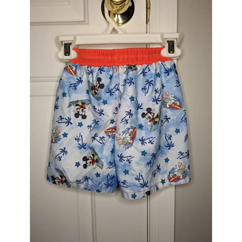 Disney Junior Mickey Mouse & Donald Duck Blue Beach Swim Shorts Trunks Size 2T